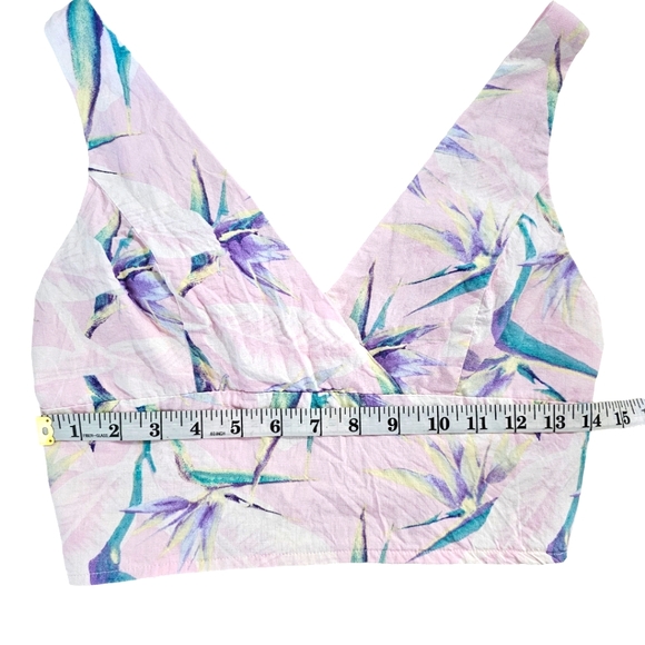 Forever 21 Womens Pink Floral Crop Top Size Small - Picture 3 of 5